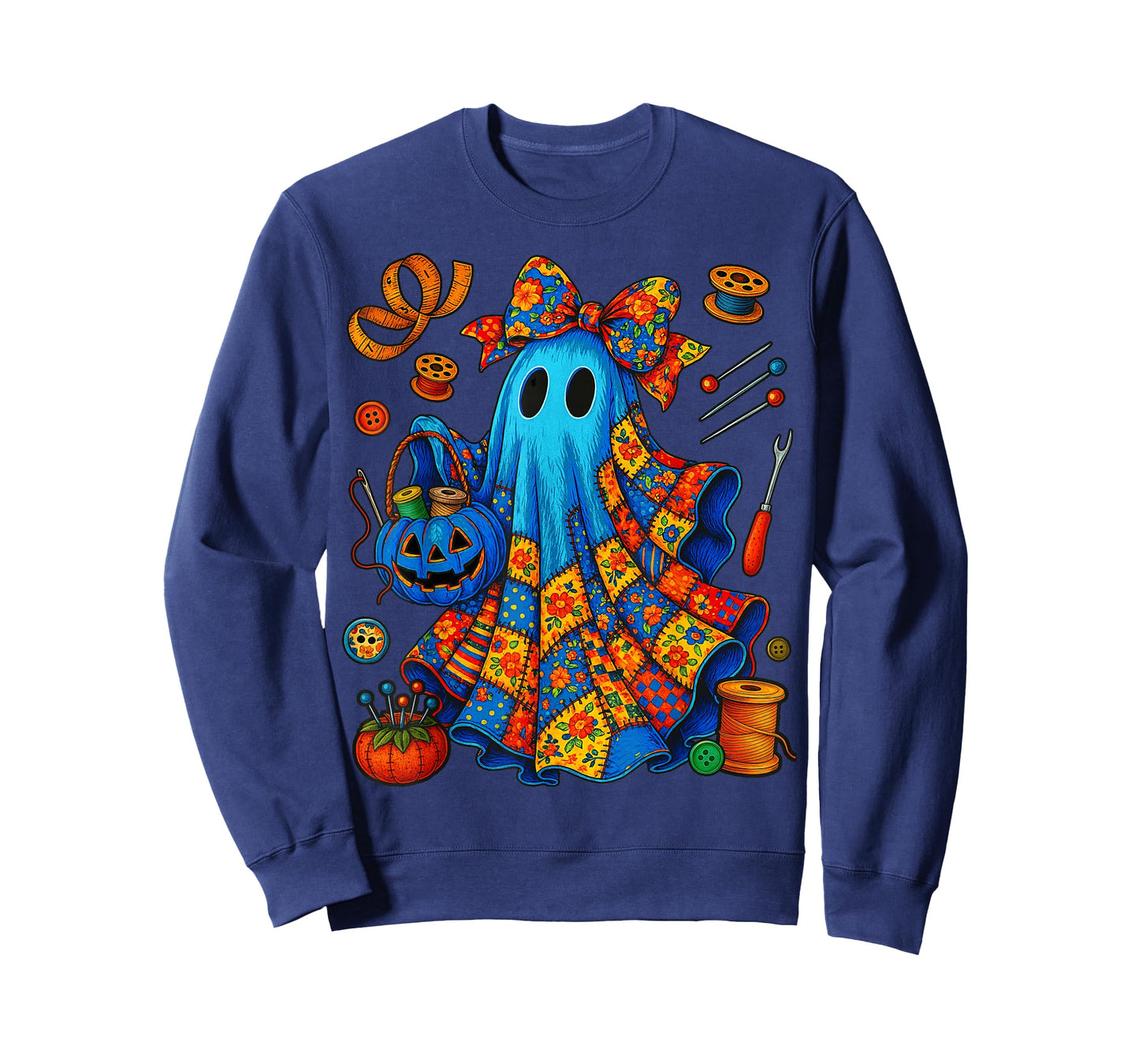 Halloween Boo Ghost Patchwork Quilter Quilting Sewing Womens T-Shirt