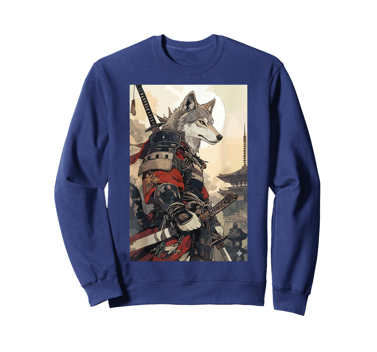 Samurai Wolf Shirts for Women Men Vintage Graphic Japanese T-Shirt