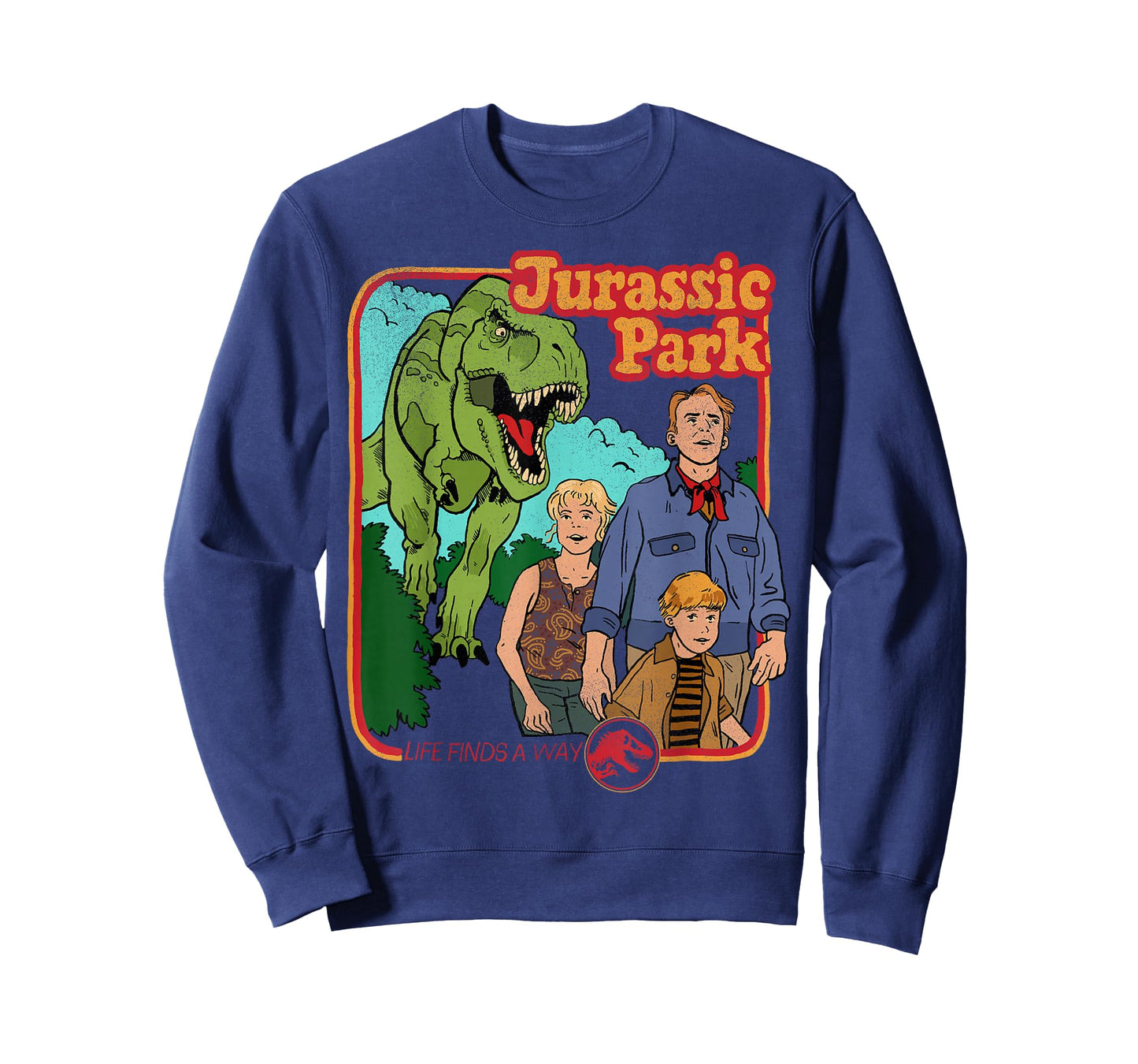 Jurassic Park Retro Life Finds A Way Park Poster T-Shirt Small