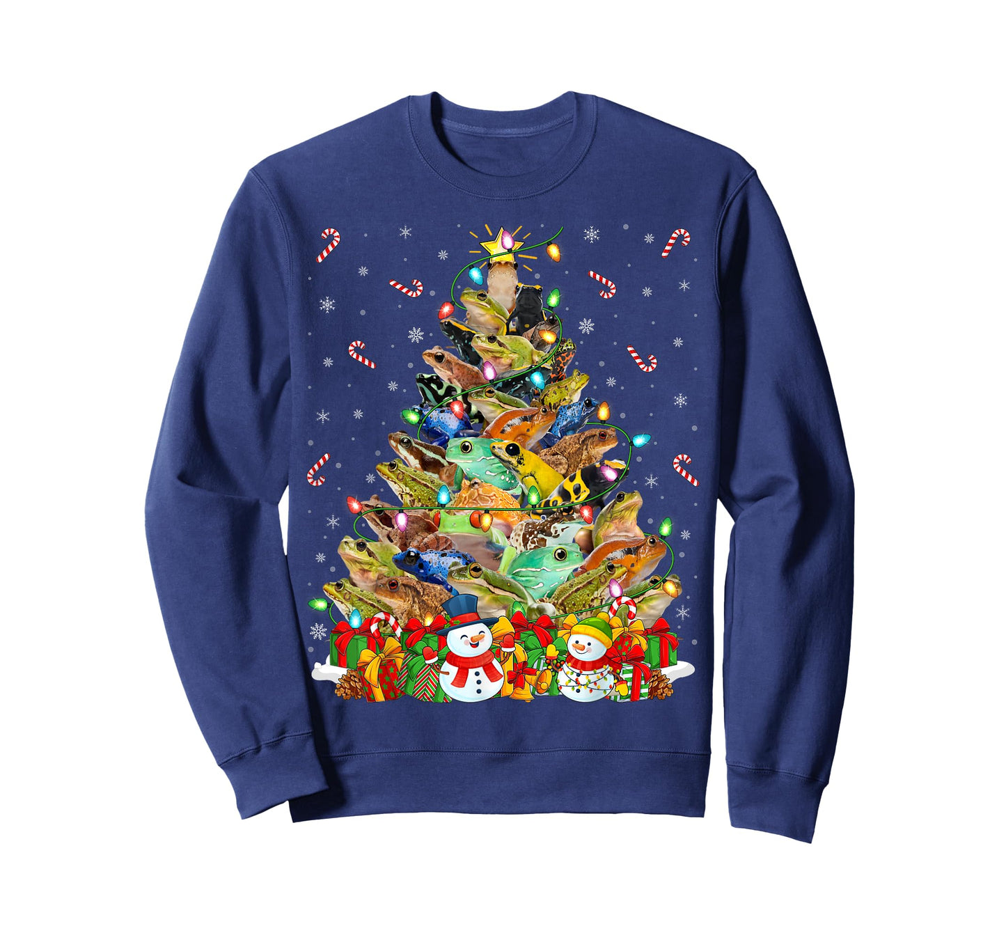 Frog Xmas Lighting Santa Frog Christmas Tree T-Shirt