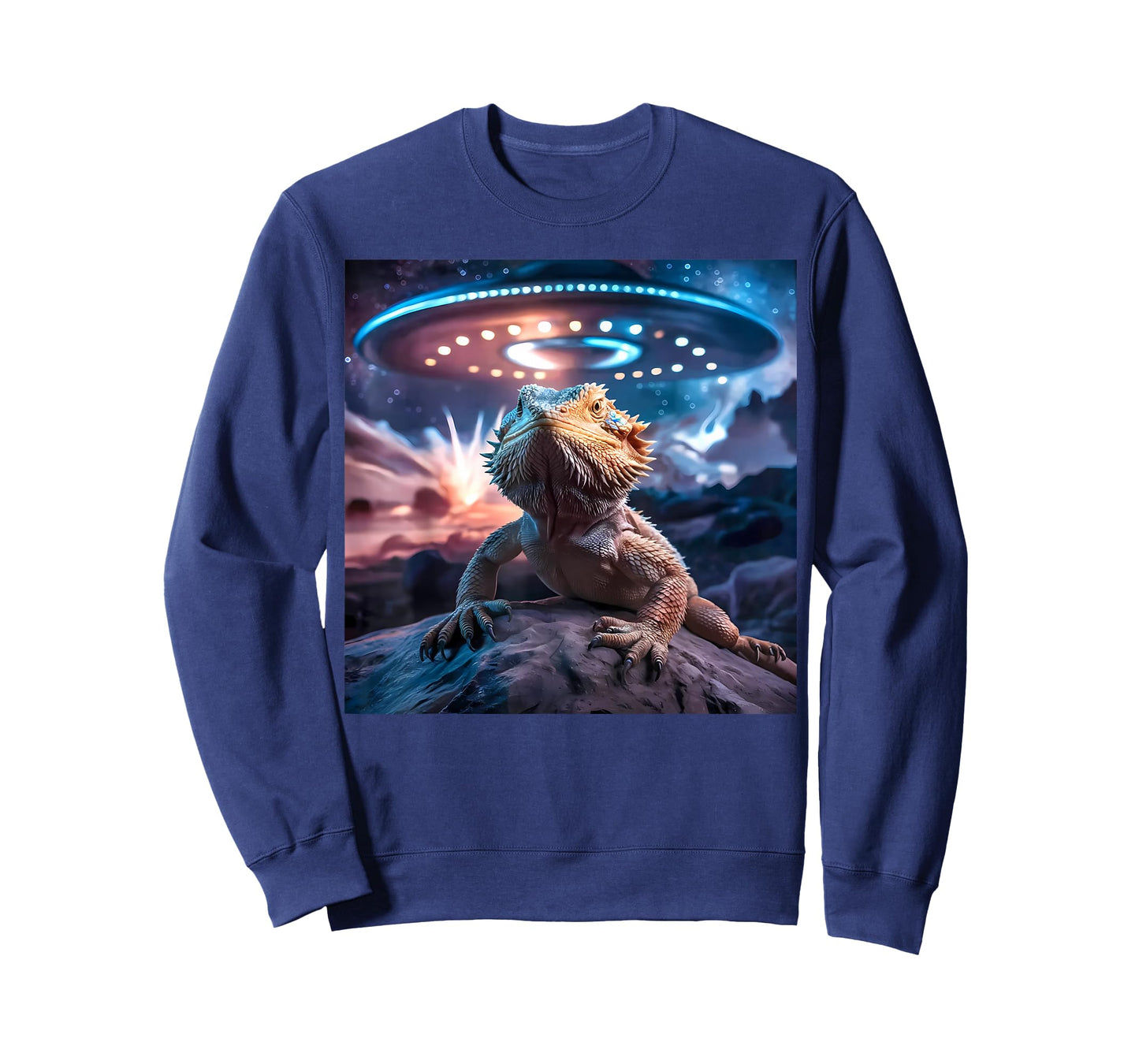 Bearded Dragon UFO Alien Graphic T-Shirt