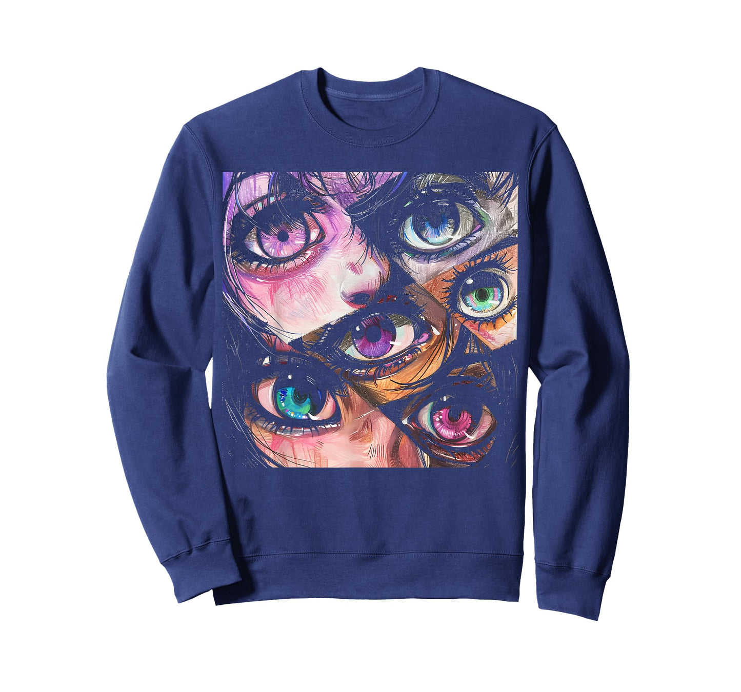 Anime Eyes Art Otaku Pastel Waifu Pink Grunge Alt Aesthetic T-Shirt