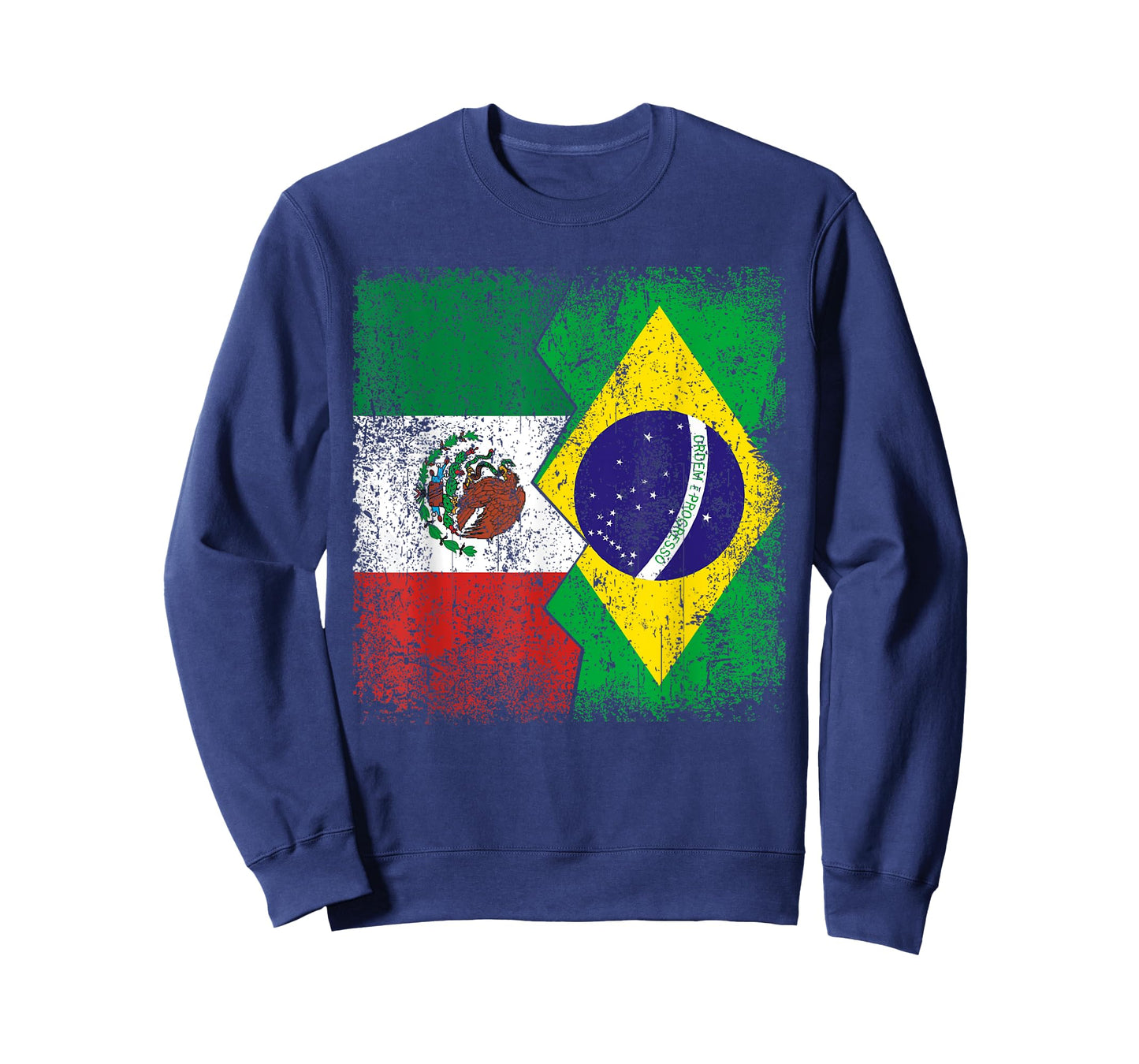 Brazilian Roots | Half Mexican Flag | Mexico Brazil Flags T-Shirt