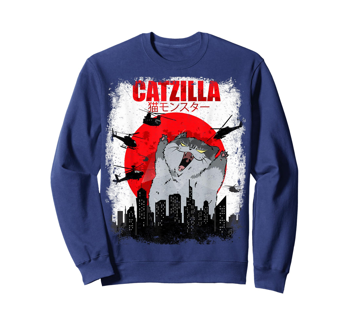 Kawaii Catzilla Japanese for Men Women Kids Funny Anime Cat T-Shirt