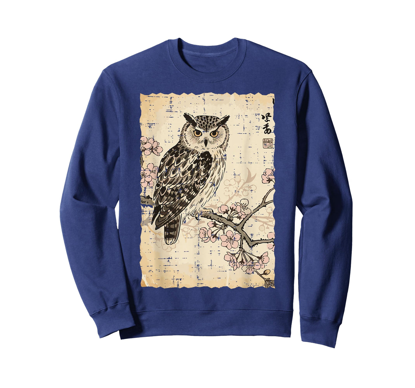 Japanese Owl Cherry Blossoms Vintage Ukiyo-e Women Men Kids T-Shirt