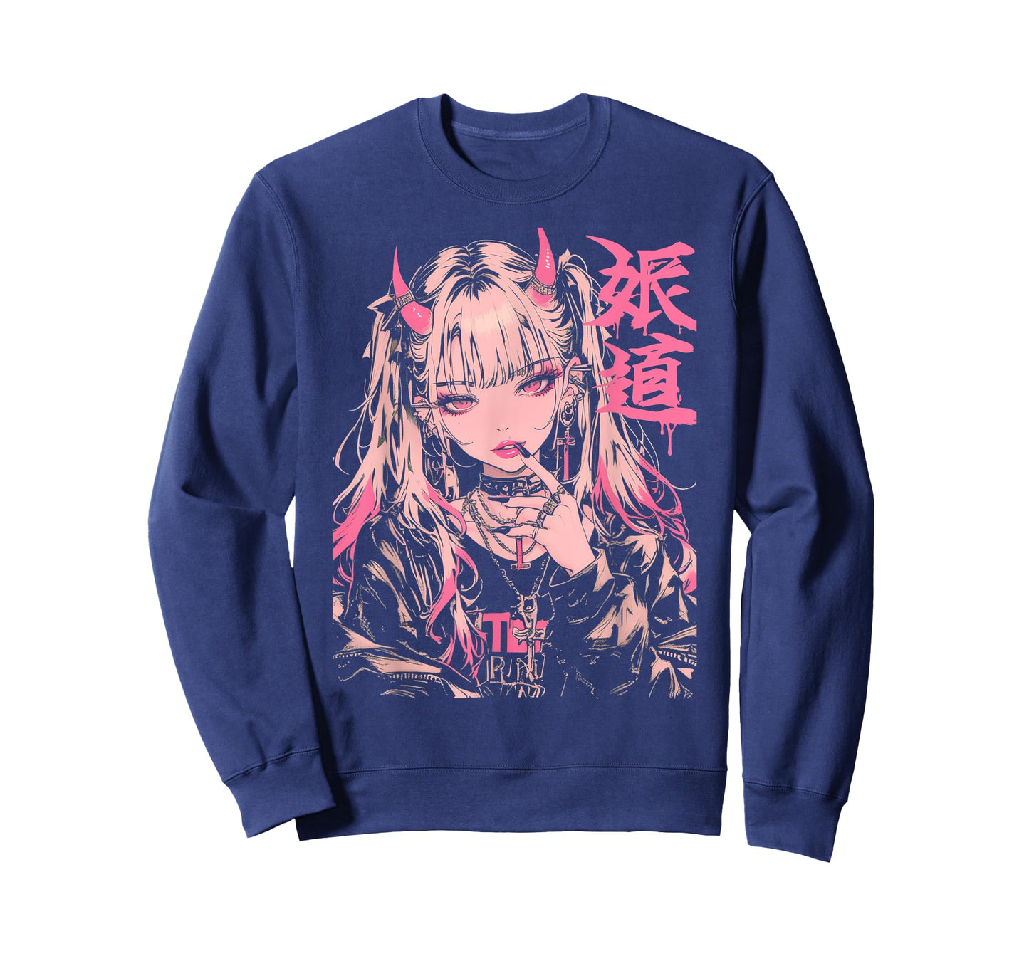 Goth Grunge Demon Anime Girl Waifu Horror Alt Aesthetic T-Shirt