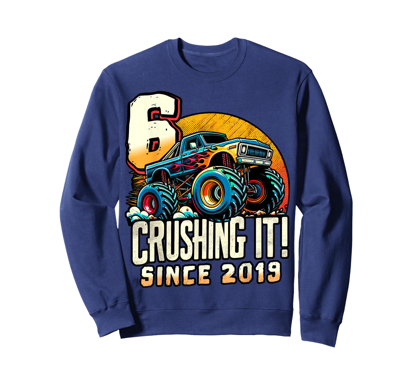 Birthday Monster Truck 6 year Old Boys 6th Party Born 2019 T-Shirt