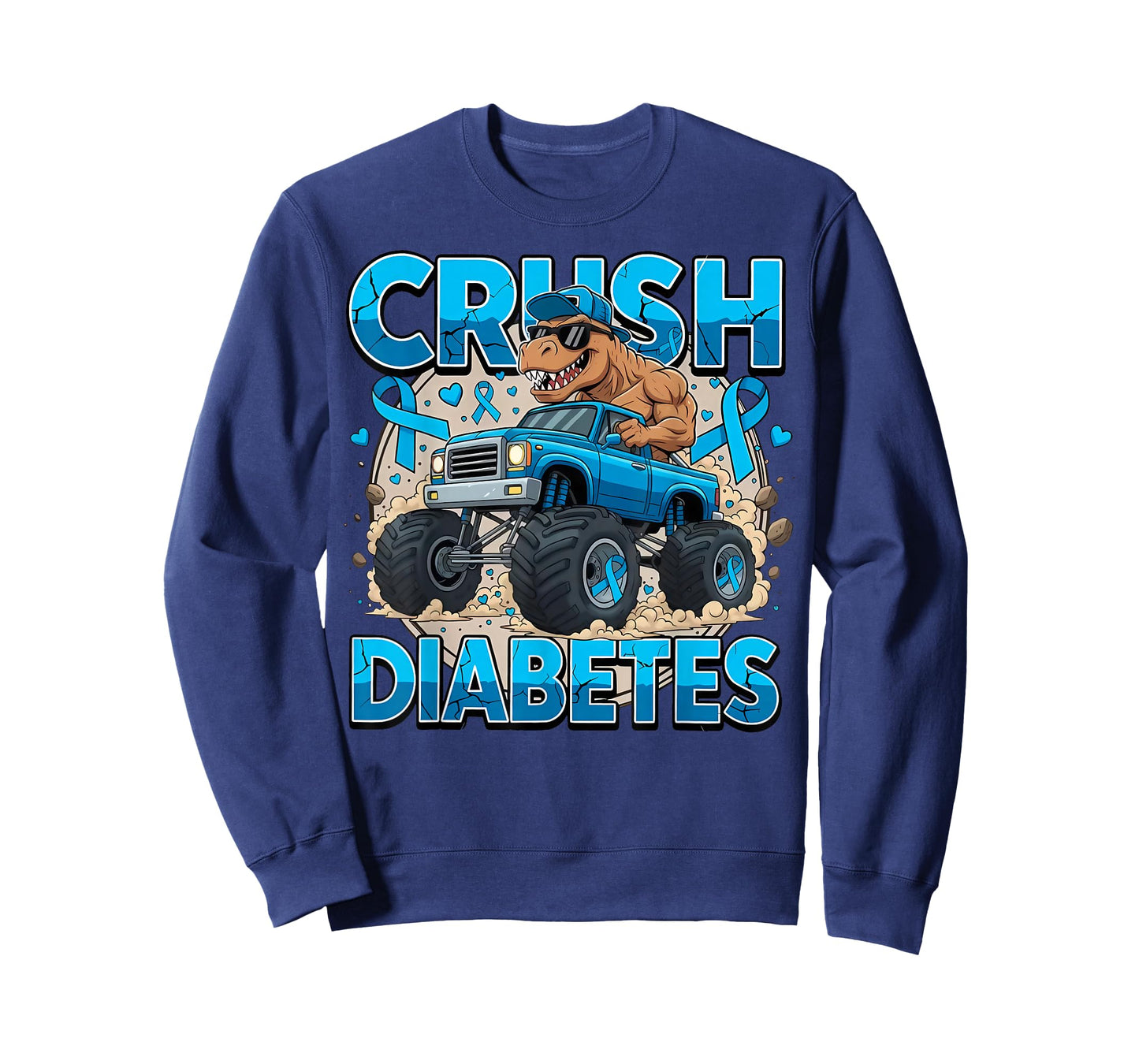 Crush Diabetes Awareness Monster Truck Toddler Boy Kids T-Shirt