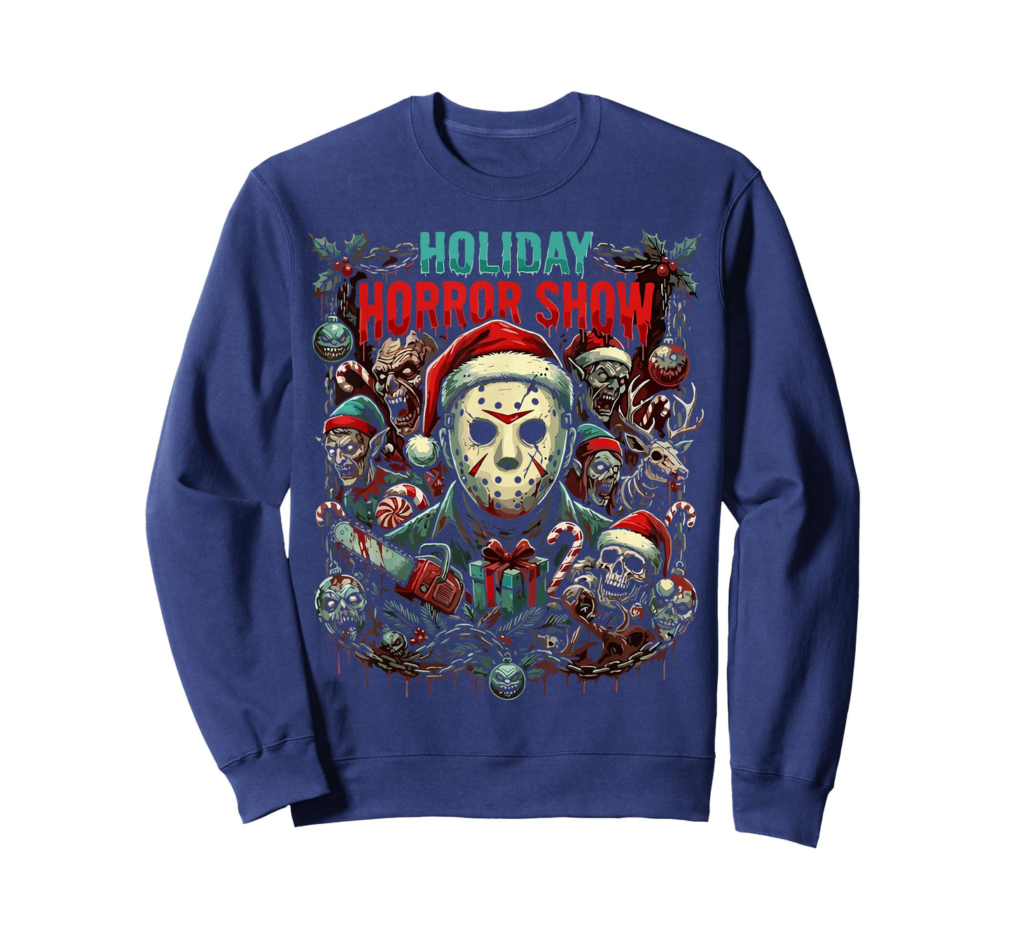 Merry Christmas Festive Slasher Candy Cane Menace T-Shirt