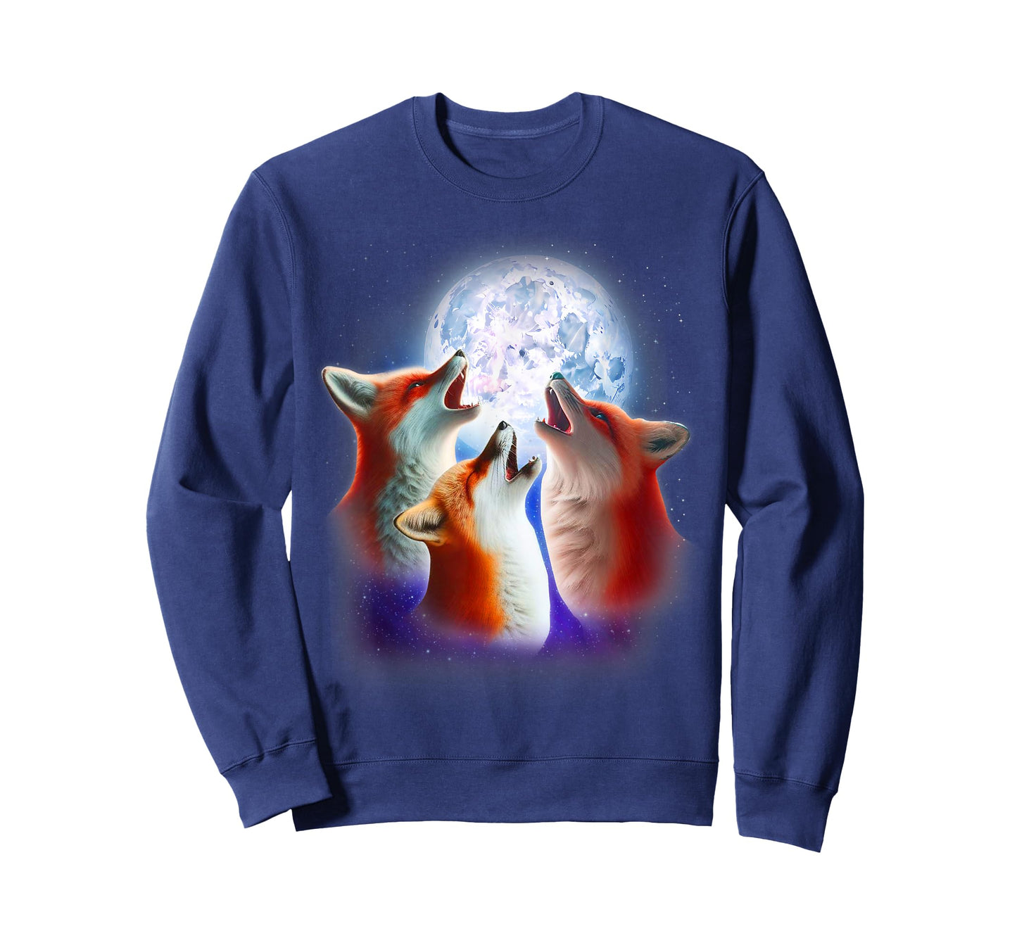 3 Red Foxes Howling At The Moon Shirt Funny Fox Animal Lover T-Shirt