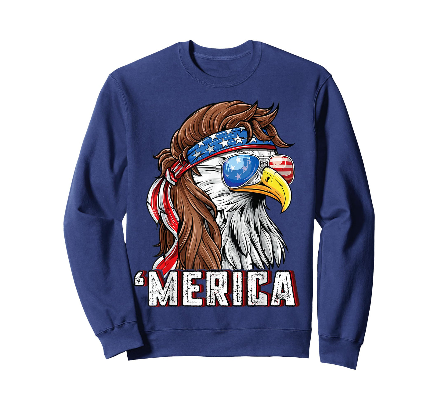 Merica USA American Flag Patriotic 4th of July Bald Eagle T-Shirt