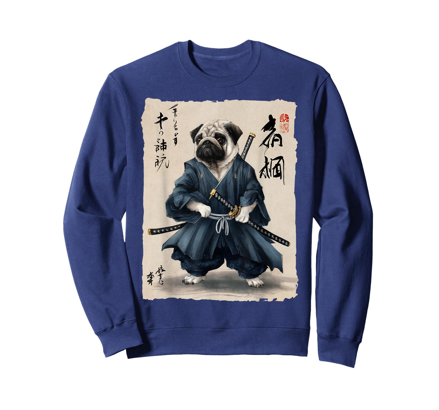 Samurai Pug Japanese Anime Dog Pug Lover Funny for Men Women T-Shirt