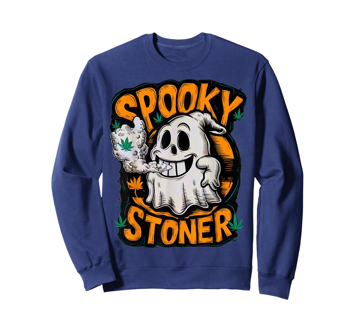Spooky Stoner Funny Halloween Weed Cannabis Marijuana 420 T-Shirt