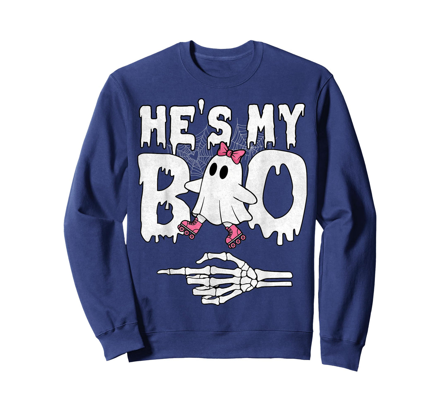 He's My Boo Couple Matching Ghost Halloween Roller Skate T-Shirt