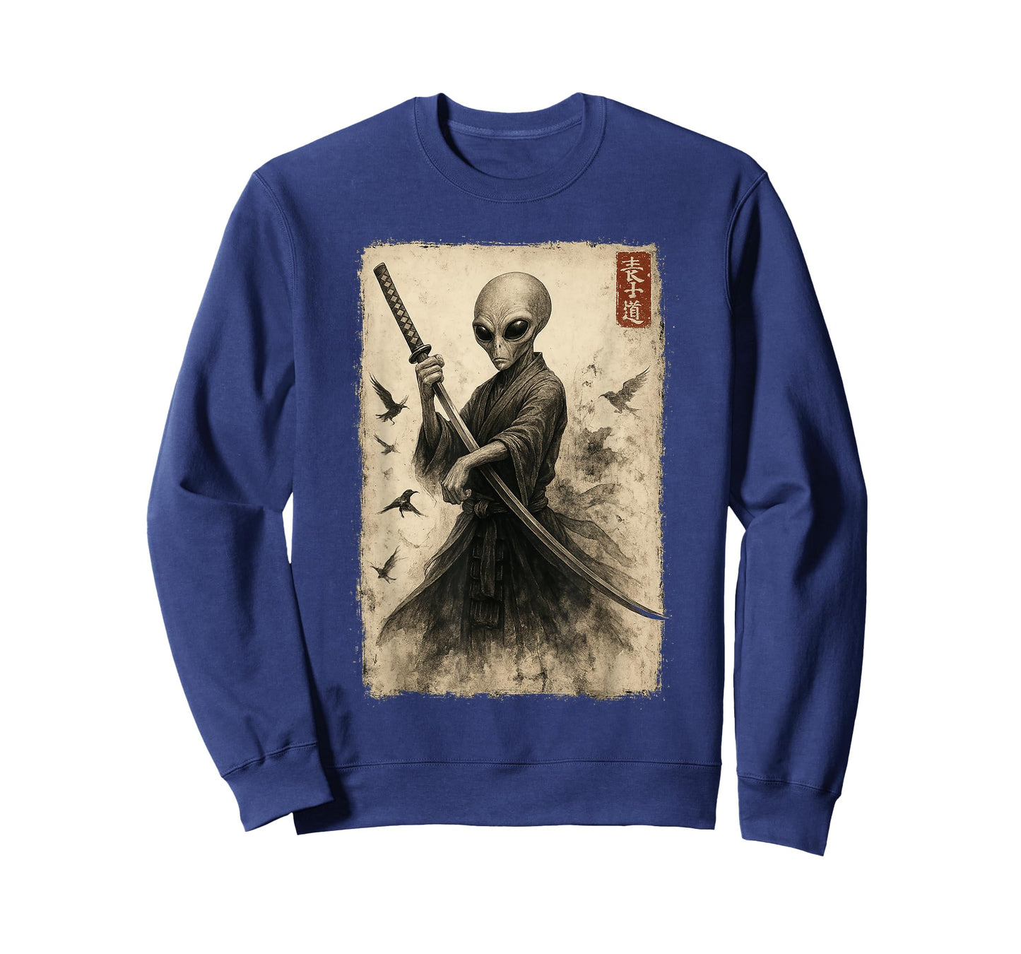 Samurai Ninja Alien Japanese Art Anime Ukiyo-e Graphic T-Shirt