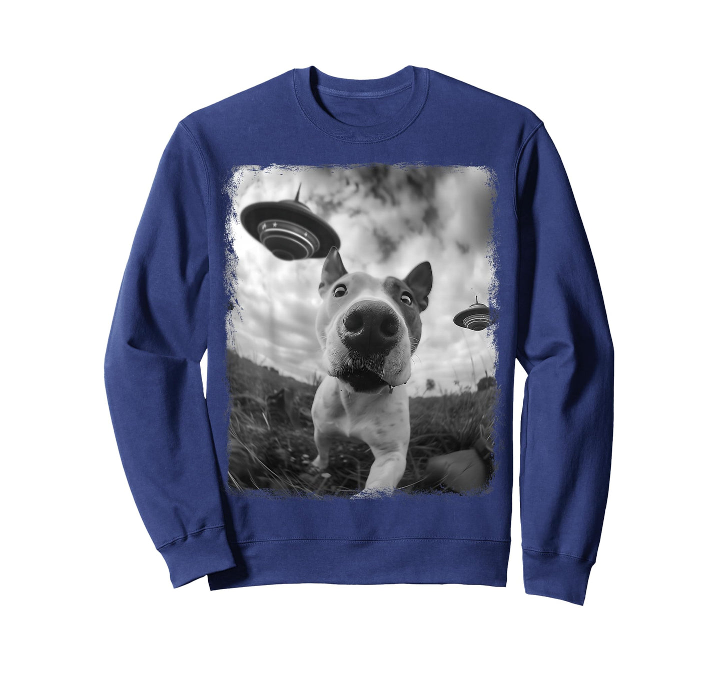 American Bull Terrier Dog UFO Alien Extraterrestrial Selfie T-Shirt