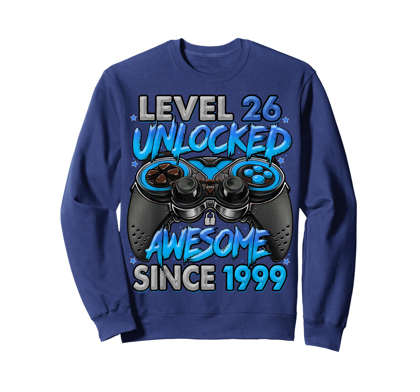 Level 26 Unlocked Awesome Since 1999 26th Birthday Gaming T-Shirt