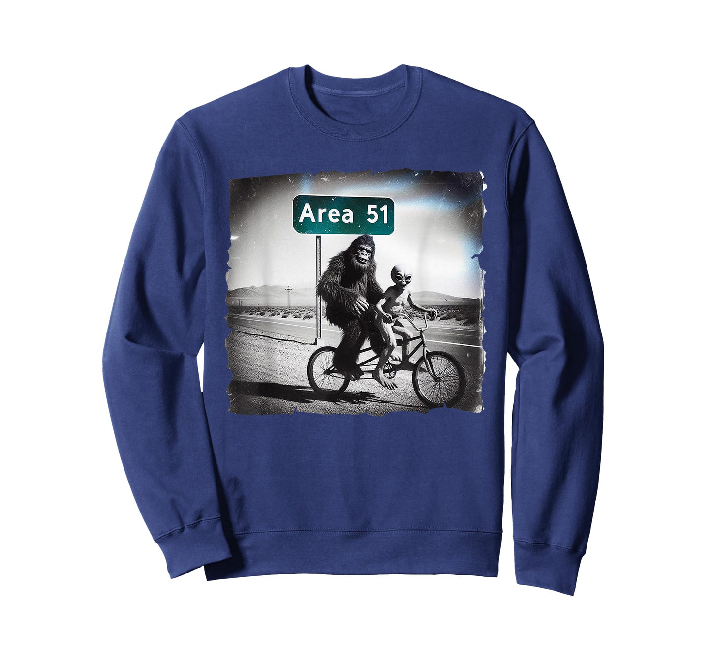 Area 51 Bike Funny Bigfoot Alien Sasquatch Roswell Nevada T-Shirt