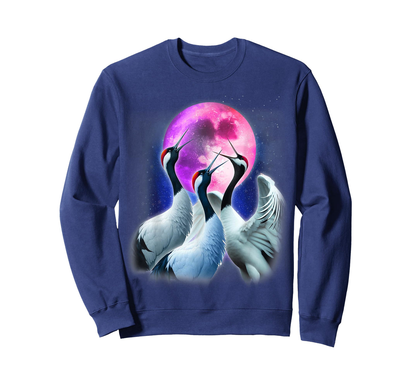 3 Whooping Crane Howling At The Moon Funny Crane Bird Lover T-Shirt