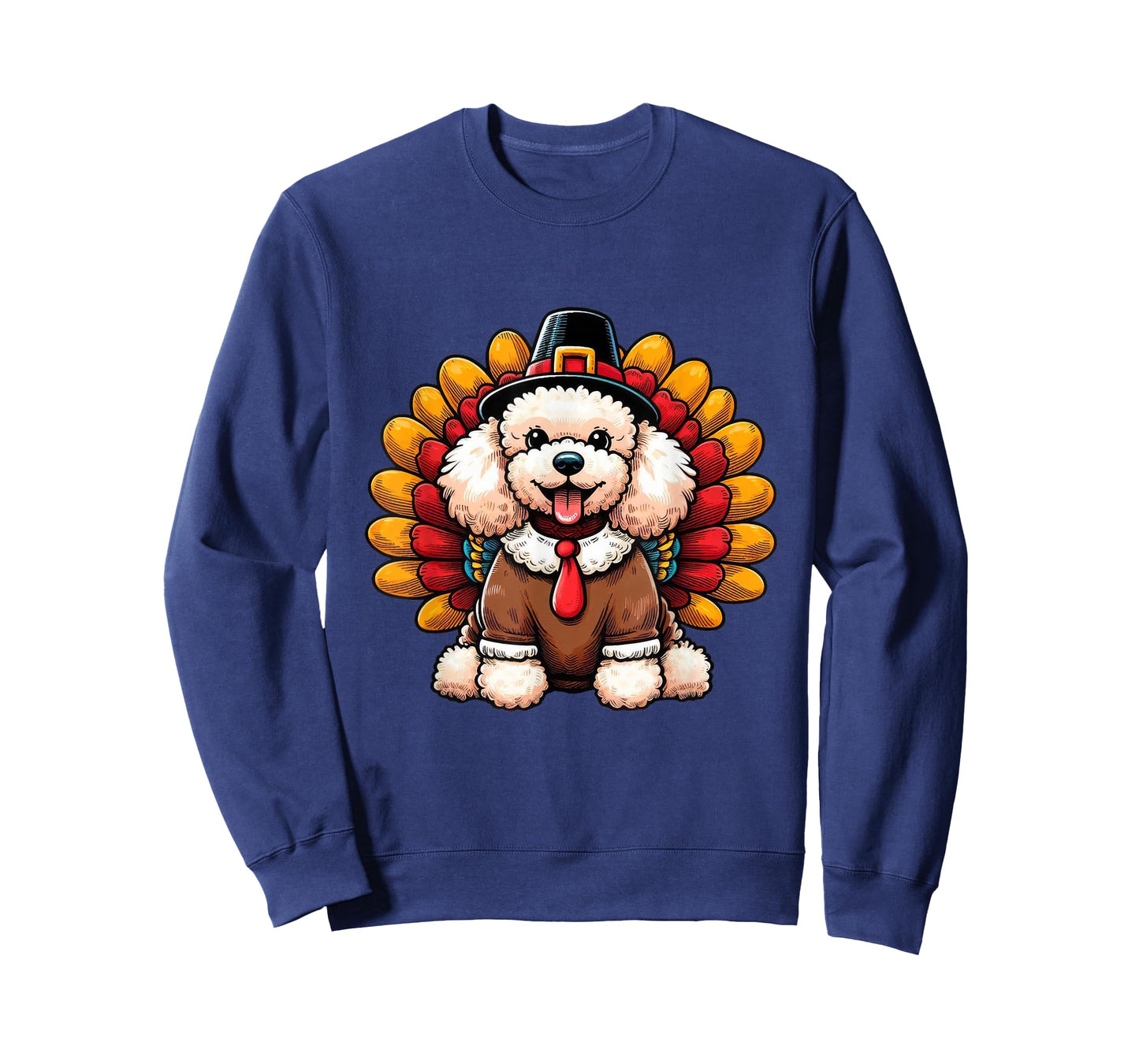 Cute Dog Poodle Thanksgiving Kids Teen Girl Boy T-Shirt