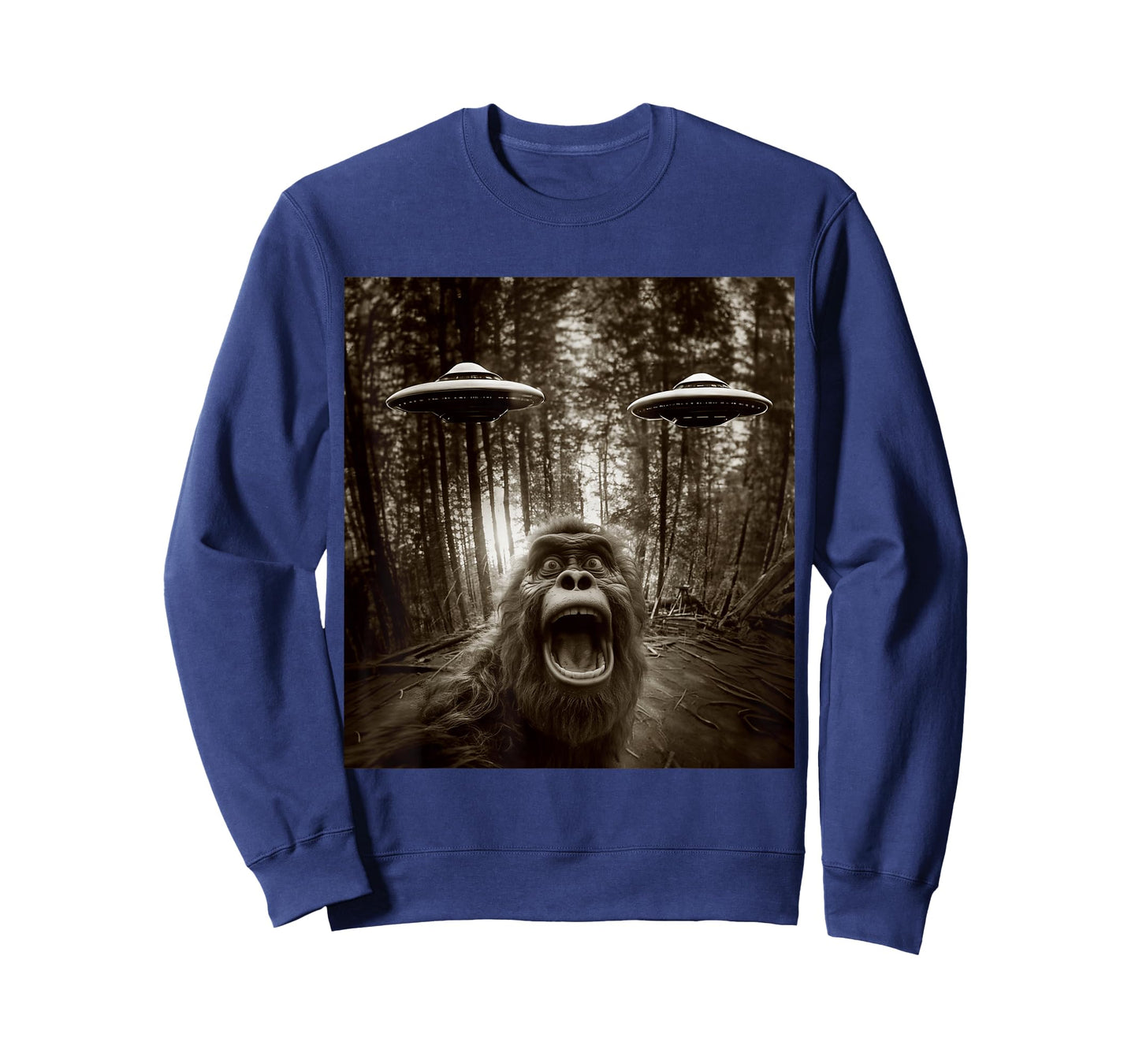 Bigfoot Sasquatch Alien UFO Tee For men women kids Graphic T-Shirt