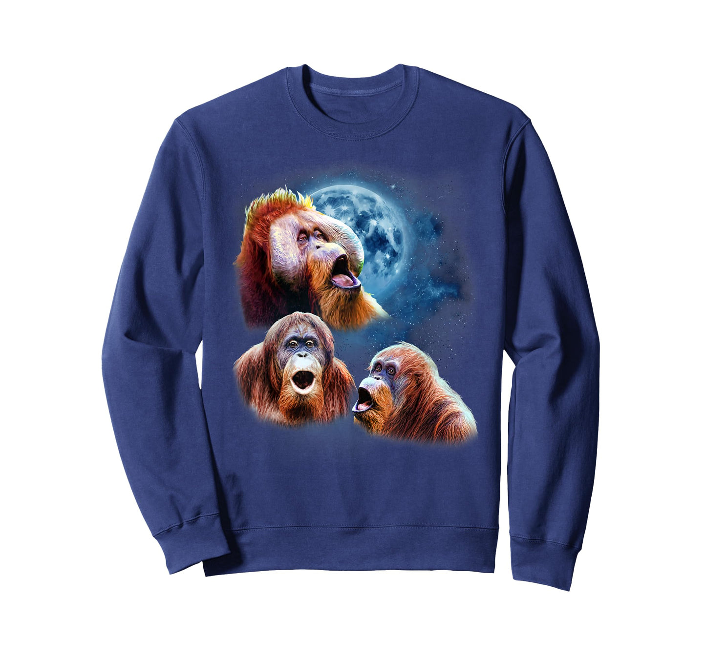 Funny Orangutan Shirt - Orangutans Howling at the Moon T-Shirt