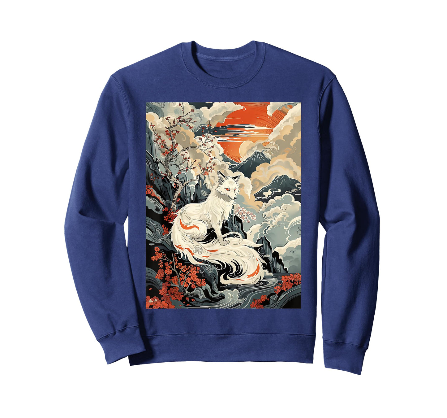 Vintage Japanese Woodblock Art Of Nine Tails Fox Kitsune Art T-Shirt