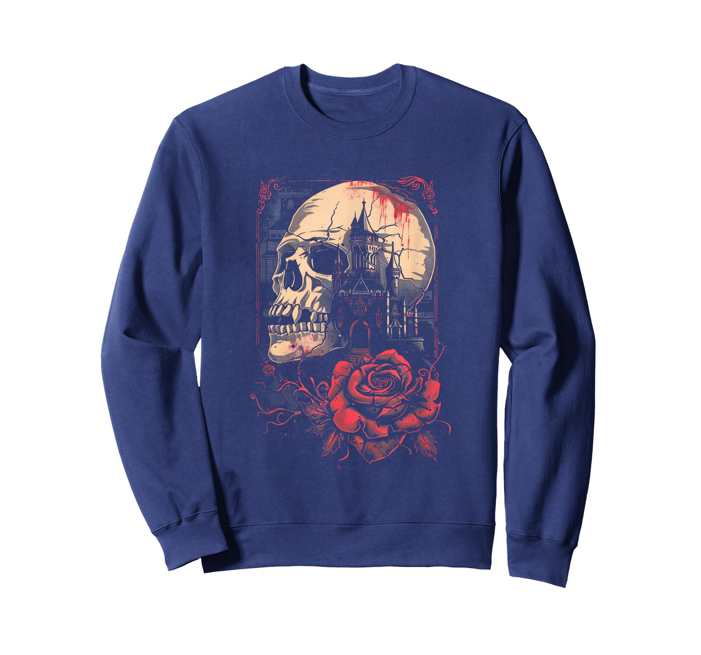 Anime Goth Japanese Skull Rose Gothic Vintage Art Macabre T-Shirt