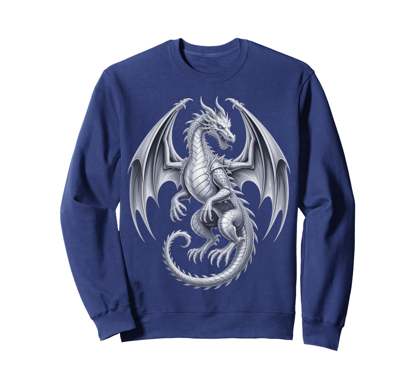 Vintage Mythical Fantasy Creature Dragon Art Silver Dragon T-Shirt