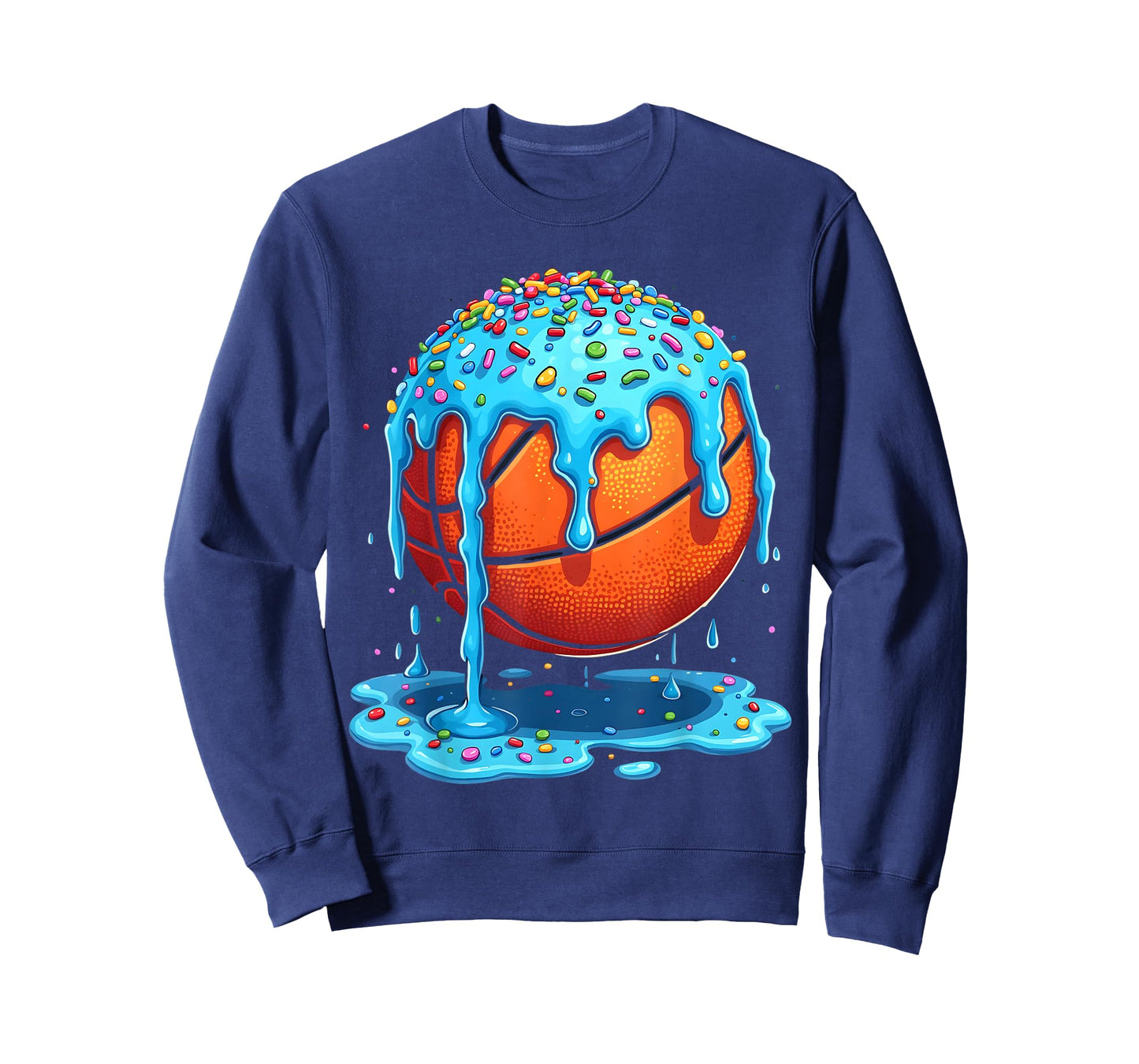 Basketball Drip Boys Girls Ice Cream Drip Sprinkles Summer T-Shirt