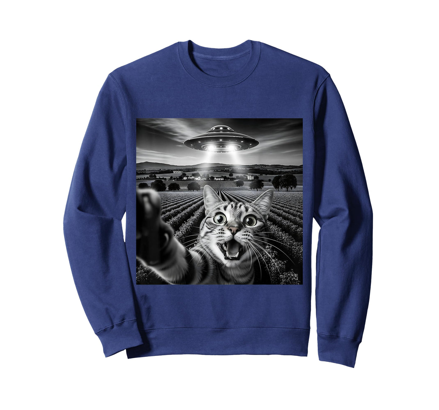 Funny Cat and Alien Abduction Design for Feline Fanatics T-Shirt