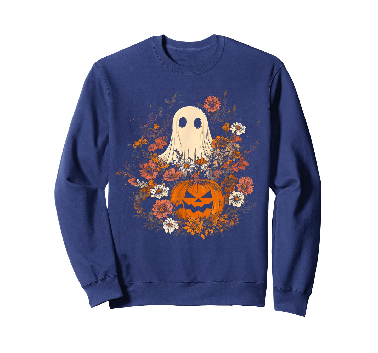Vintage Floral Ghost Halloween Ghost in the Forest Gothic T-Shirt