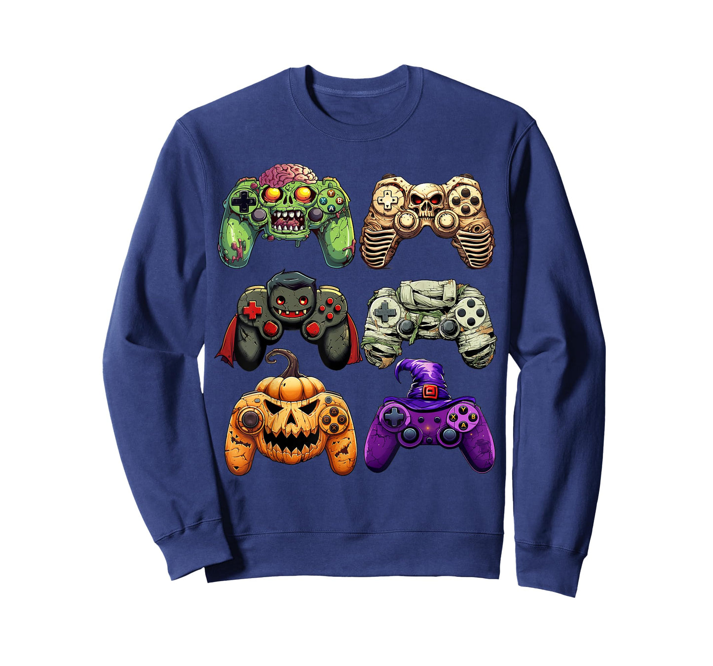 Halloween Skeleton Zombie Gaming Controllers Mummy Boys Kids T-Shirt