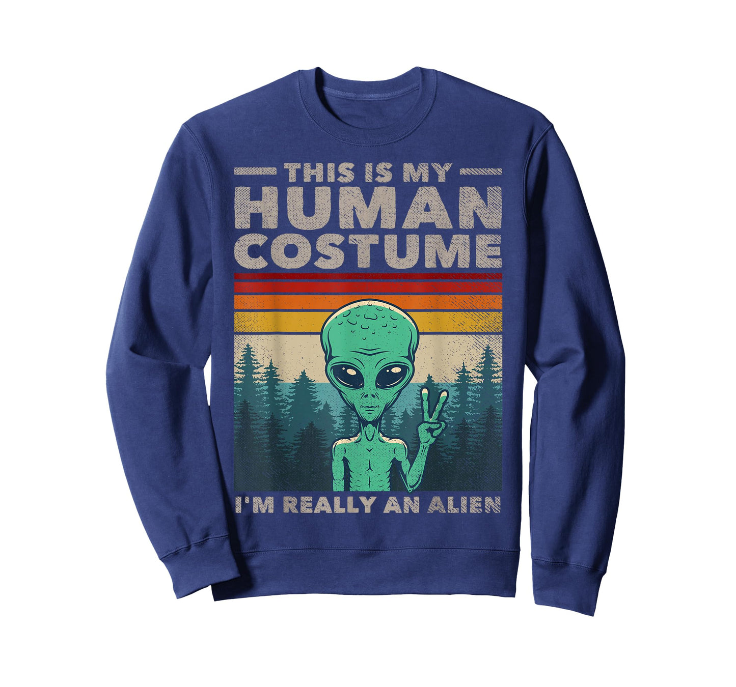This Is My Human Costume I'm Really An Alien Retro 70s 80s T-Shirt