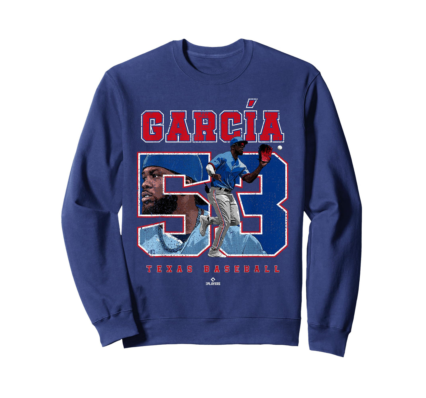 Number and Portrait Adolis Garcia Texas MLBPA T-Shirt