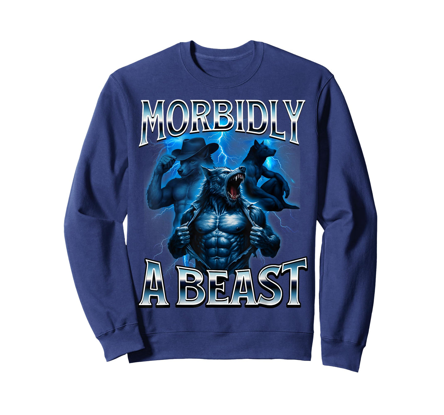 Morbidly A Beast Alpha Wolf Meme Weird Unhinged Brain Rot T-Shirt