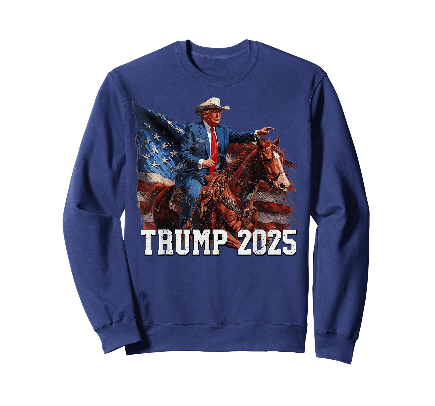 Trump 2025 Riding Horse American Flag Cowboy 4th Of July T-Shirt