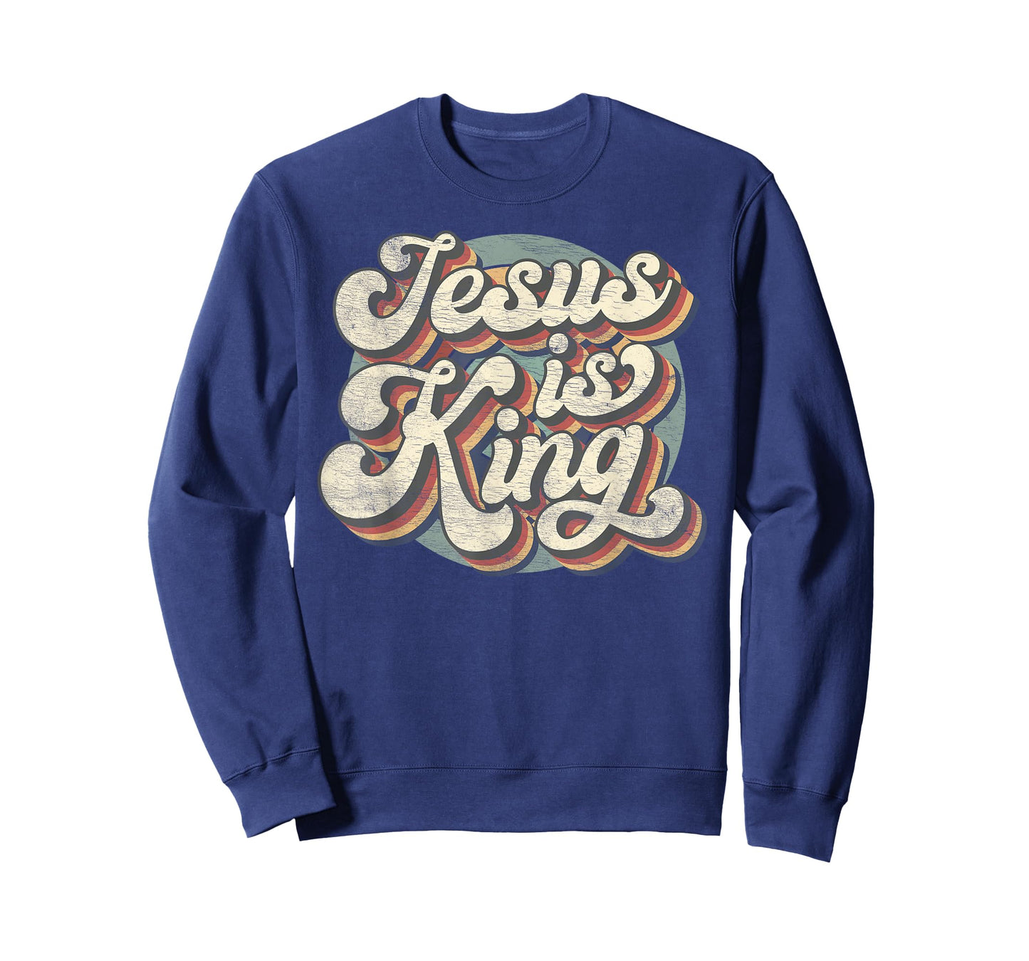 Retro Jesus Is King Christian Bible Religious Mens Womens T-Shirt