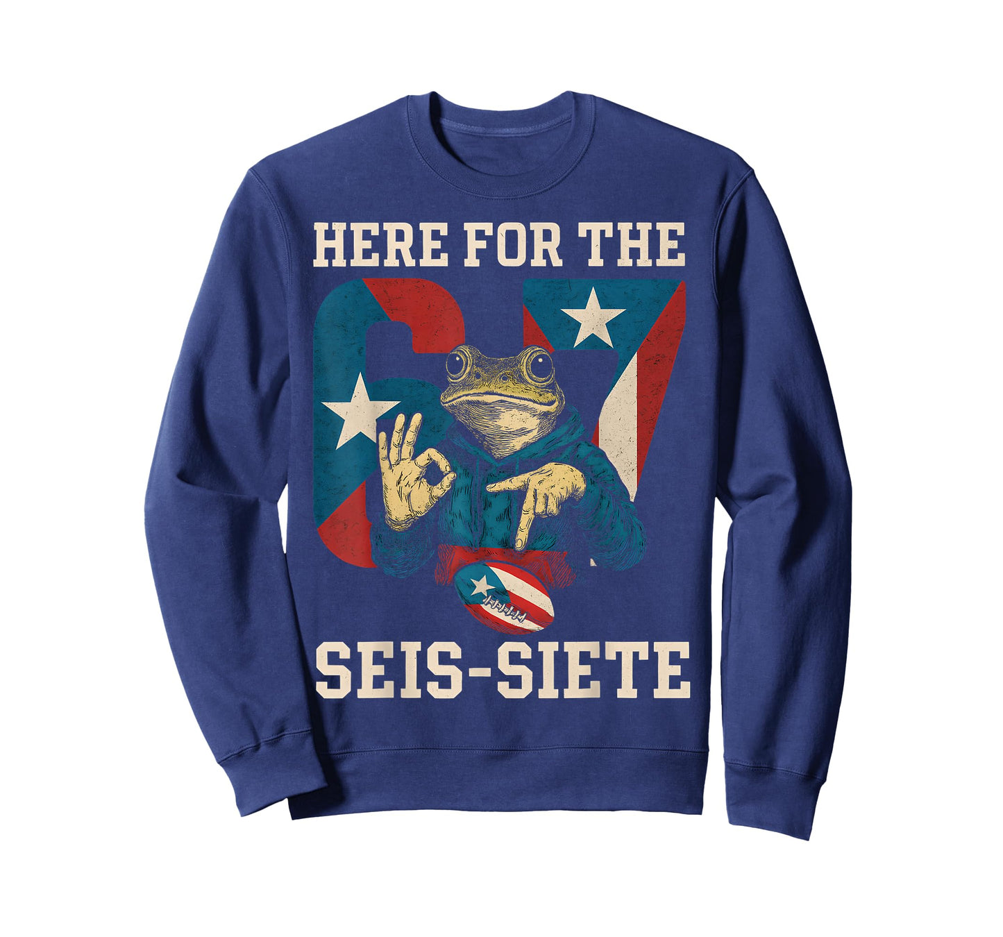 Here for The SEIS-Siete Football Game Day Puerto Rican Flag T-Shirt
