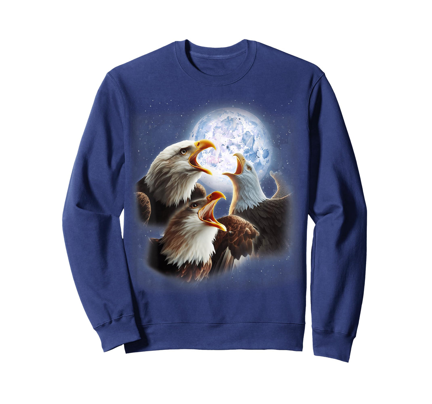 3 Eagles Howling At The Moon Funny Eagle Bird Lover Birder T-Shirt