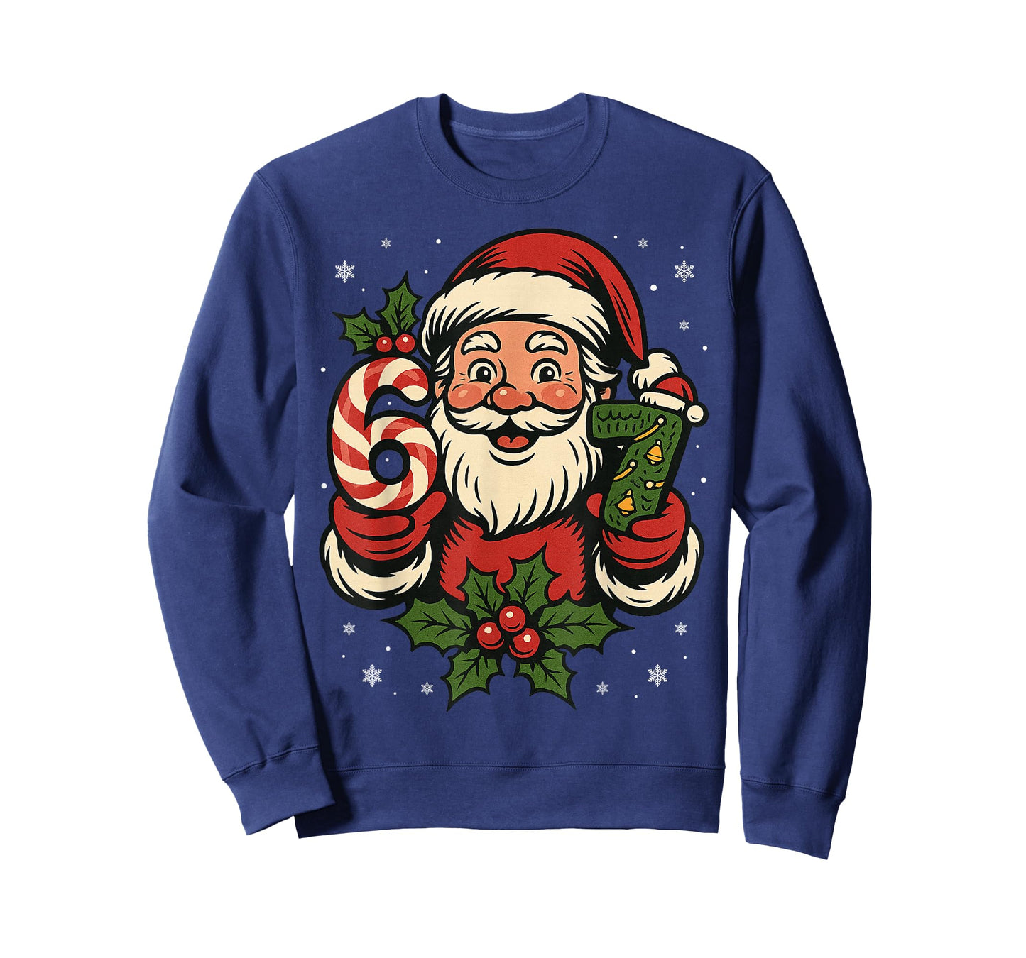 67 Six Seven Meme Christmas Santa Funny Candy Cane Santa T-Shirt