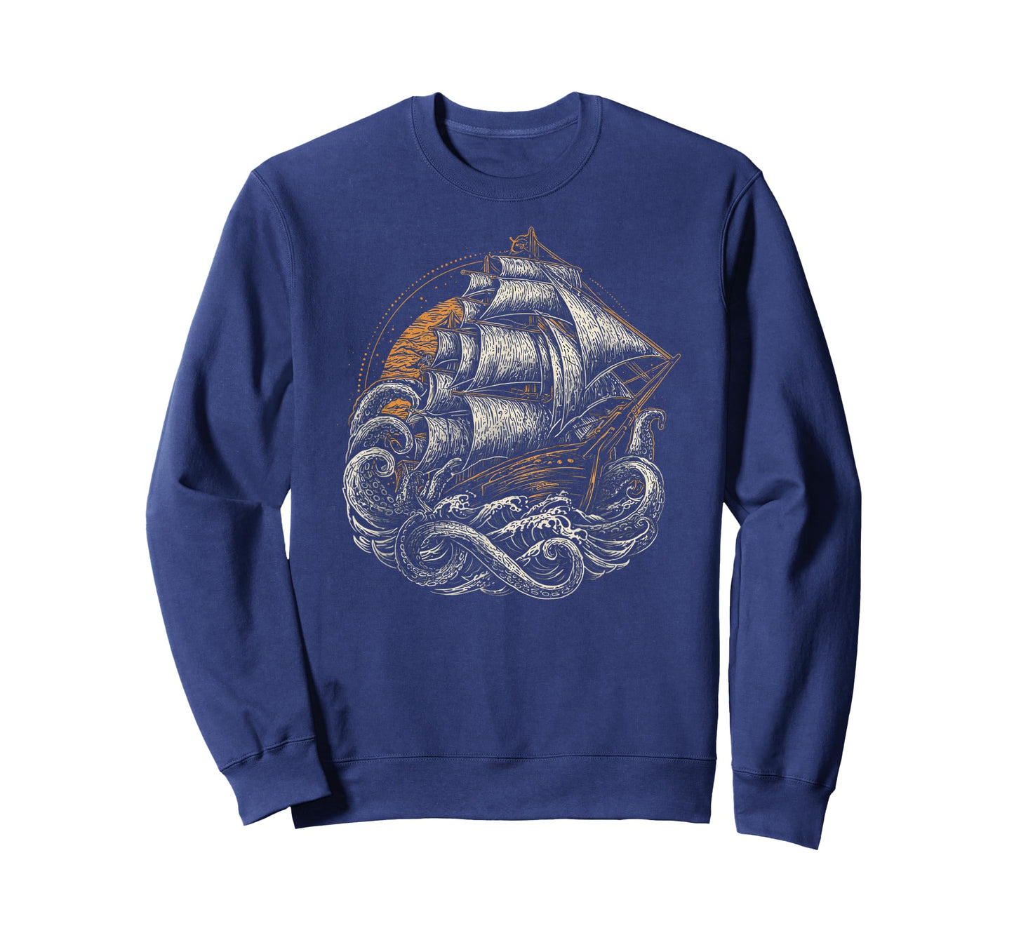 Vintage Pirate Ship and Kraken Battle T-Shirt