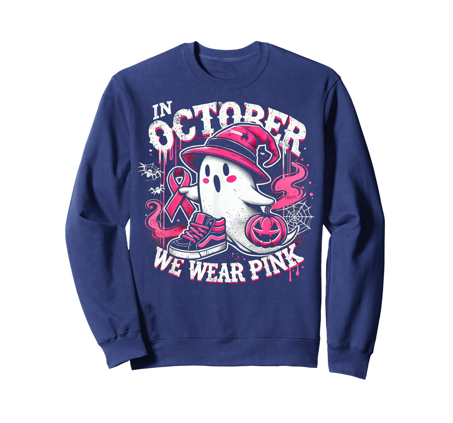 We Wear Pink in october Ghost Breast Cancer Awareness T-Shirt