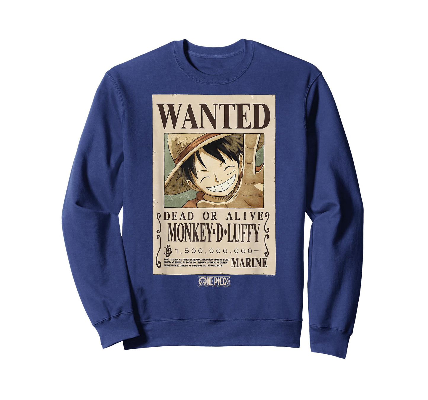 One Piece Anime Monkey D. Luffy Wanted Poster T-Shirt
