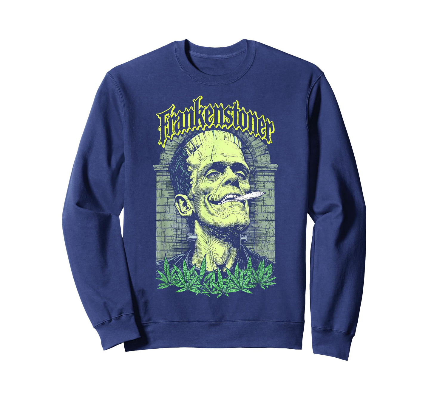Funny Weed Frankenstein Frankenstoner Stoner Halloween 420 T-Shirt