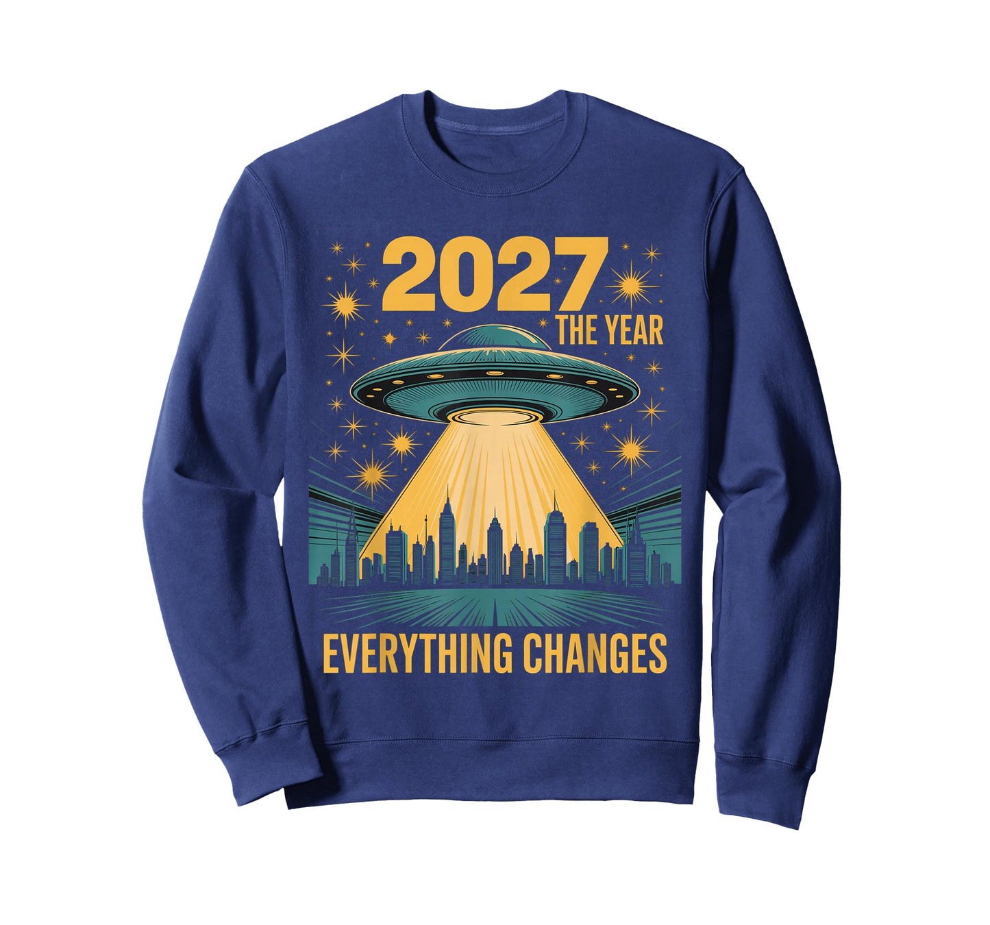 funny 2027 The Year Everything Changes First Contact Alien T-Shirt