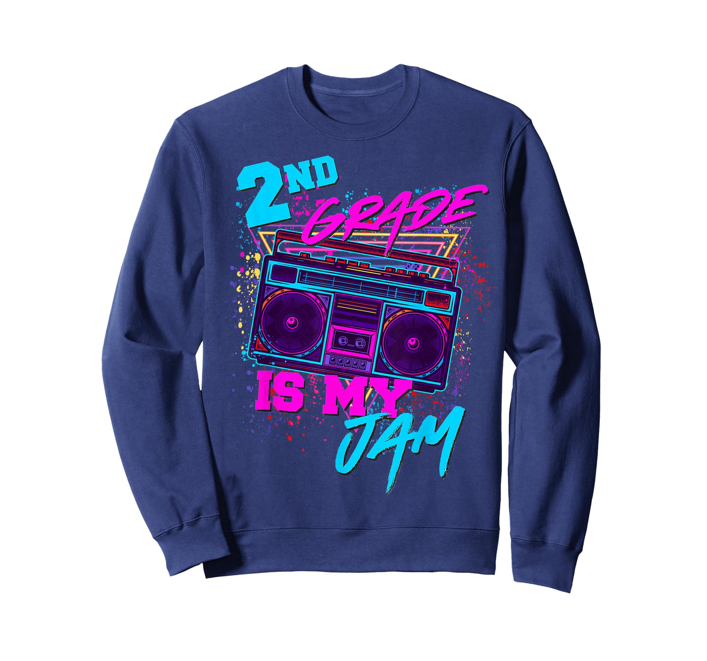 2nd Grade Is My Jam Vintage 80s 1980s Teacher Student Retro T-Shirt