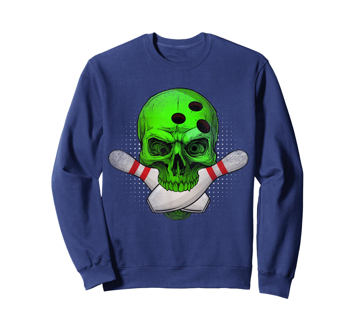 Skeleton Head Skull Bowling Ball & Pins Happy Halloween Day T-Shirt