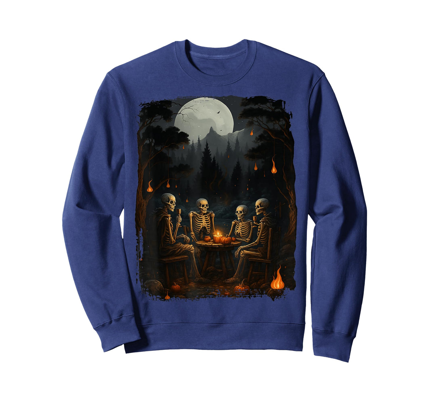 Vintage Ghost Gothic Skeleton Camping Halloween Men Women T-Shirt