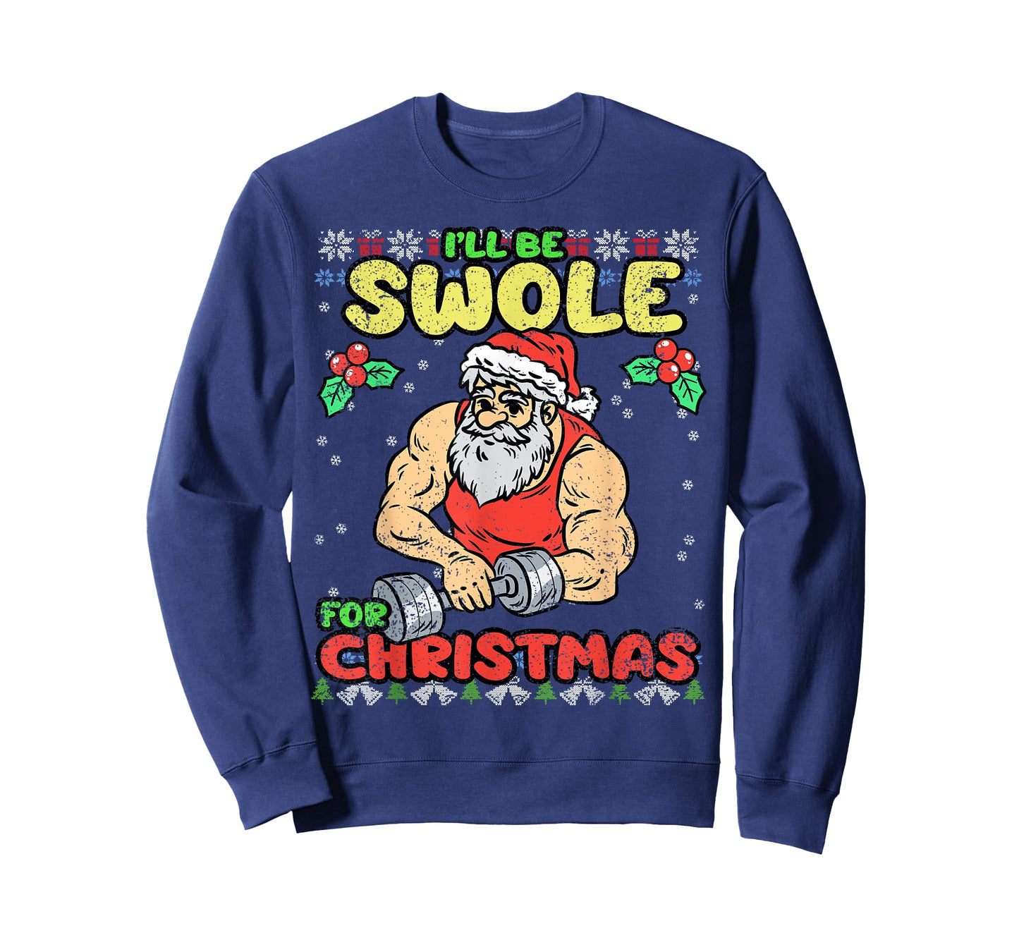 Swole Santa Christmas Pajama Funny X-Mas Gym Fitness Workout T-Shirt